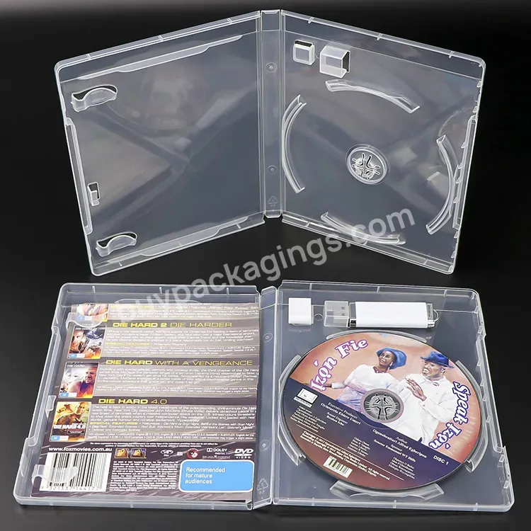 Wholesale Clear 3 Slot Dvd Usb Holder Flash Drive Box Packaging Box Plastic Wedding Usb Gift Dvd Cd Case