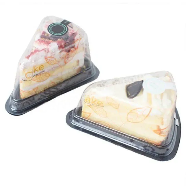 Wholesale Clear Triangle Pet Plastic Cupcake Container Clear Cake Box With Lid