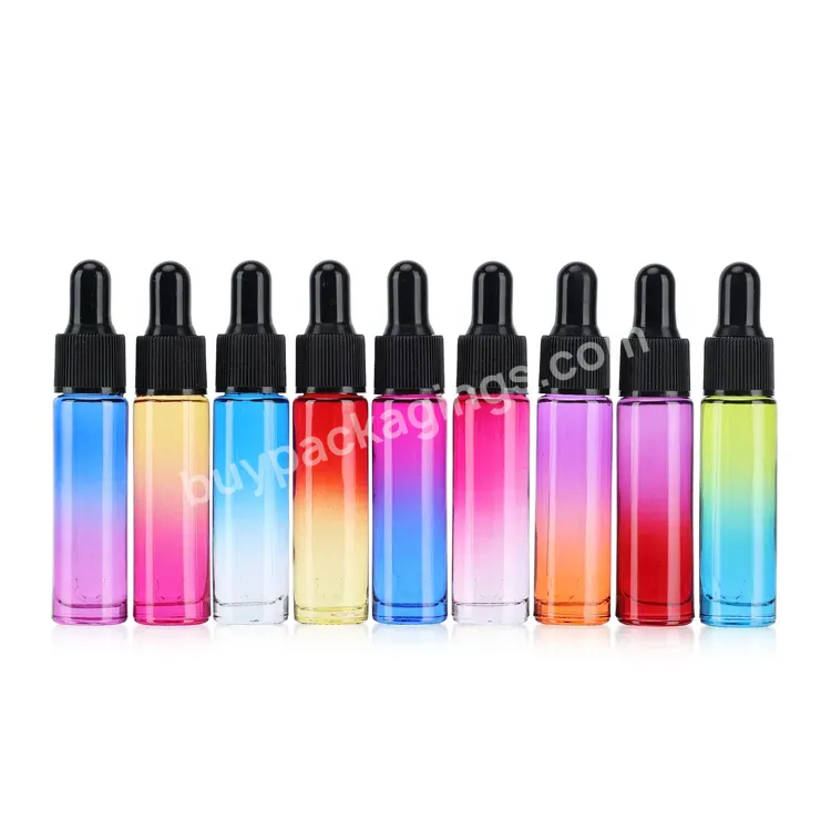 Wholesale Colorful 10ml Essential Oil Glass Dropper Bottle With Paper Tube