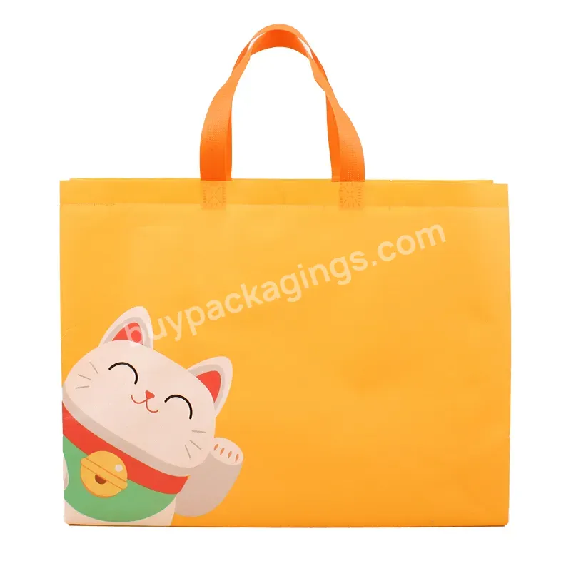 Wholesale Colorful Cute Cat Reusable Recyclable Laminated Large Capacity Custom Handle Pp Non Woven Stock Bag For Shopping - Buy Wholesale Colorful Cute Cat Reusable Recycle Laminated Pp Non Woven Stock Bag For Shopping,Pp Eco Woven Bags,Customized P