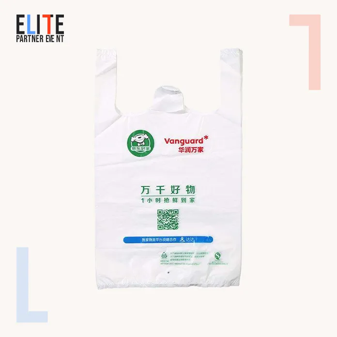 Wholesale Cornstarch Bio Degradable Compostable Supermarket Vest Biodegradable Carry Plastic Shopping Bag