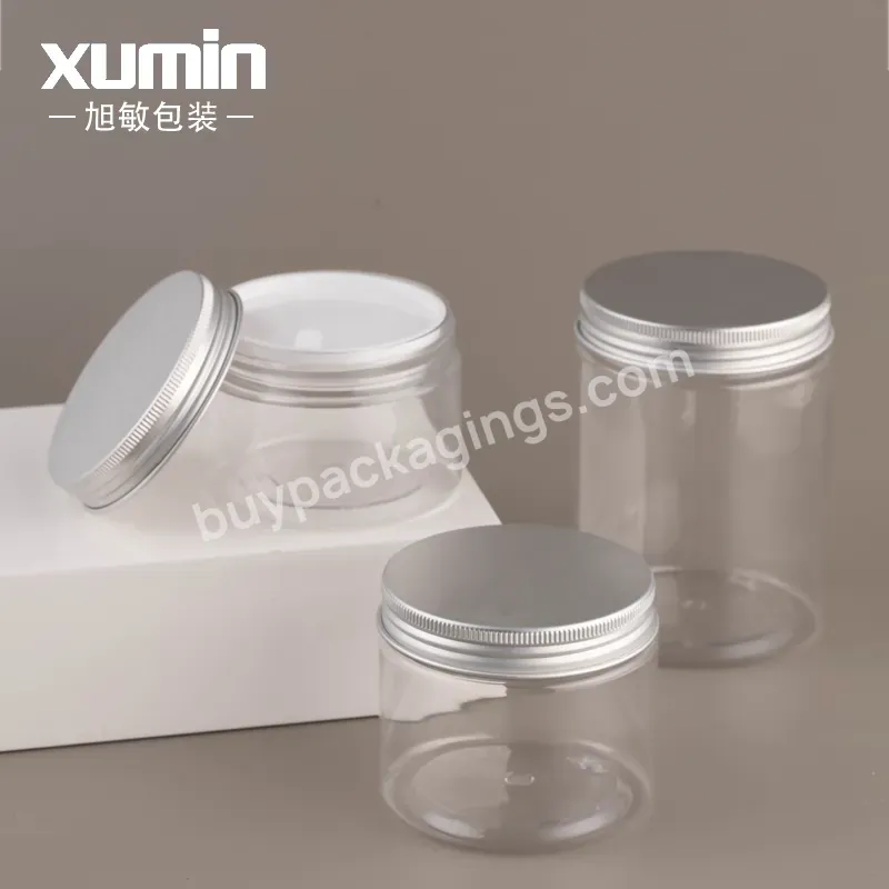 Wholesale Cosmetic 50g 120g 150g 180g 250g 300g 4/6/8oz Clear Pet Plastic Jar With Aluminum Cap For Container Body Lotion Jars