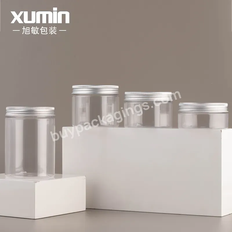 Wholesale Cosmetic 50g 120g 150g 180g 250g 300g 4/6/8oz Clear Pet Plastic Jar With Aluminum Cap For Container Body Lotion Jars