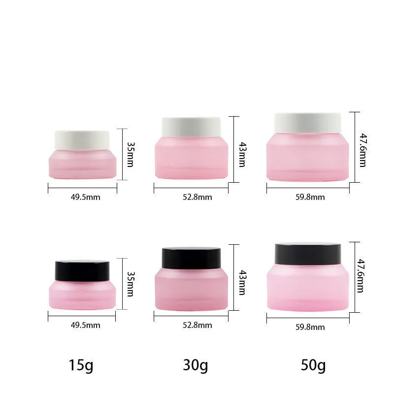 Wholesale Cosmetic Package Frosted Multi Color Glass Skin Face Cream Jar With Screw Lids