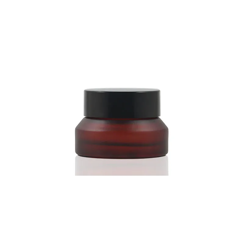 Wholesale Cosmetic Package Frosted Multi Colors Glass Skin Care Face Cream Jar With Screw Lids