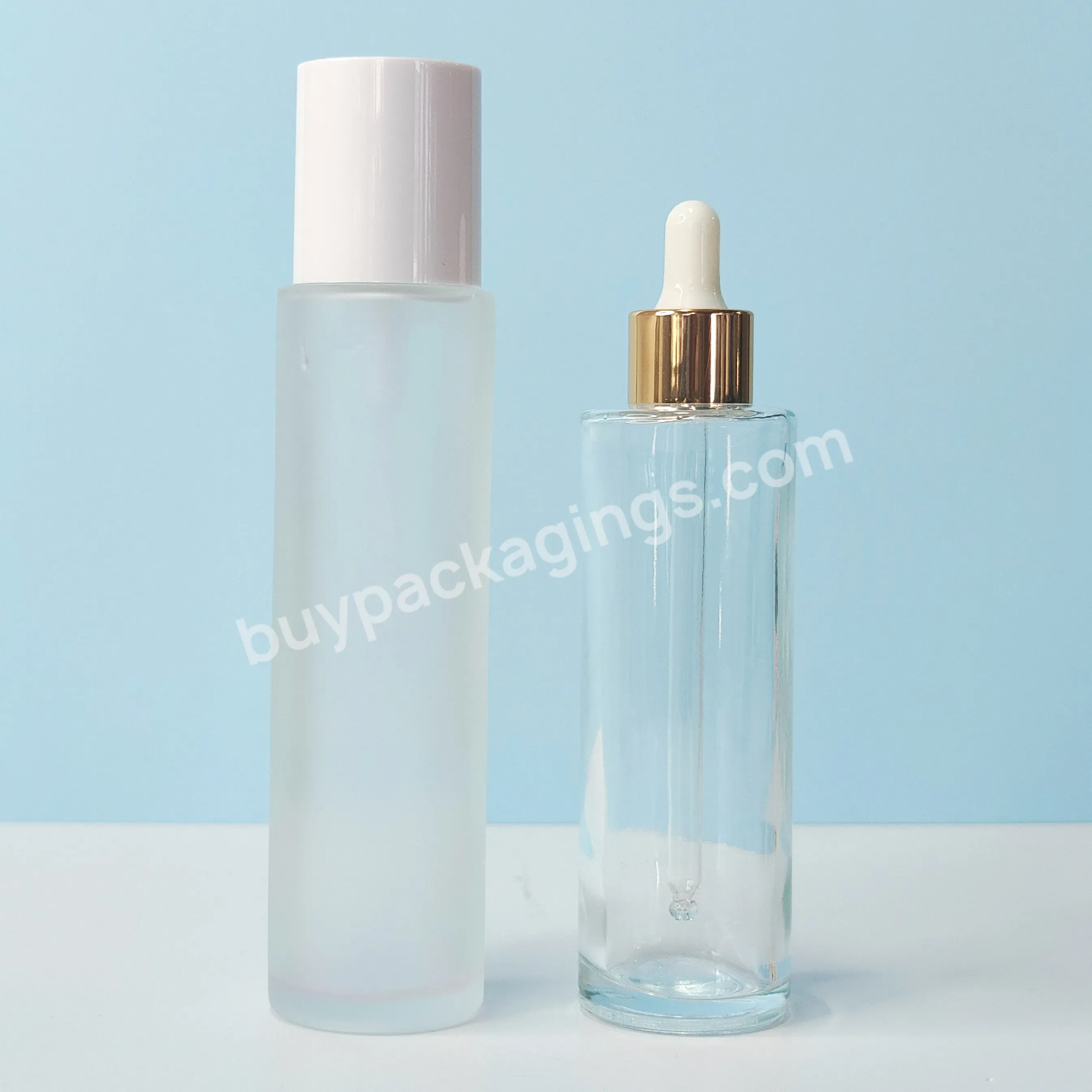 Wholesale Cosmetic Packaging Toner Facial Cream Container Empty Skincare Set Bottle Glass Bottle