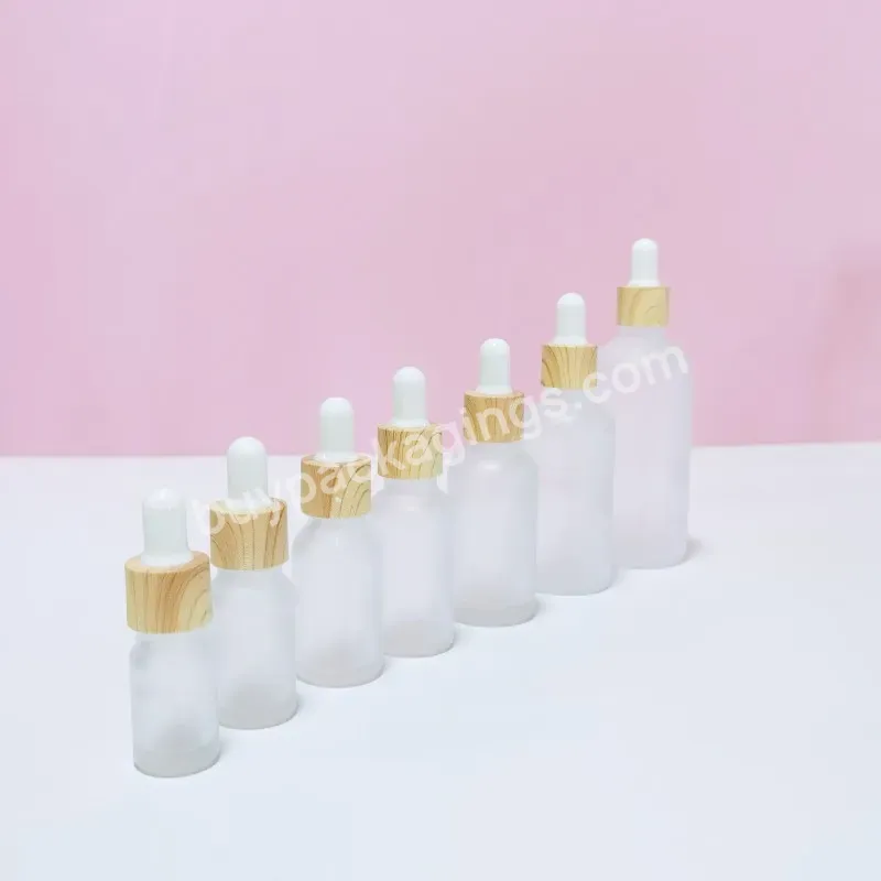 Wholesale Cosmetic Packaging Vendors 5ml 10ml 15ml 30ml 50ml 100ml Frosted Glass Bottle With Dropper Lids