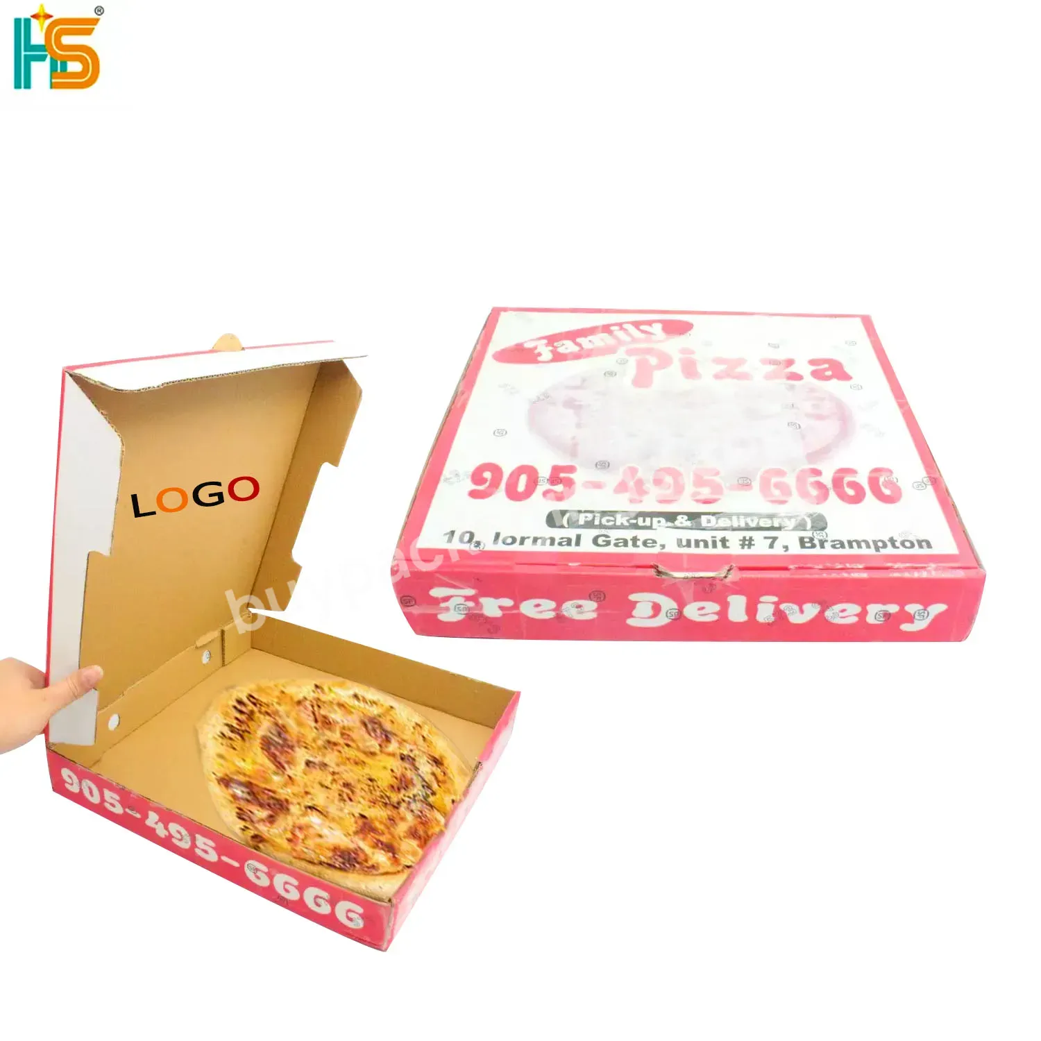 Wholesale Custom 12 Inch Eco Friendly Corrugated Pizza Box Package Food Grade Pizza Boxes With Logo