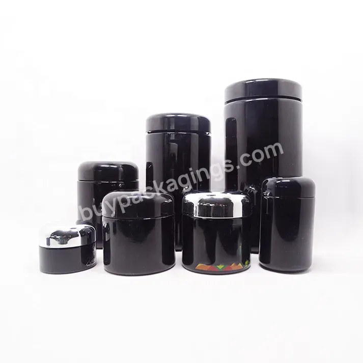 Wholesale Custom 250g Empty Dark Violet Cosmetic Uv Face Cream Glass Jars For Skincare Packaging