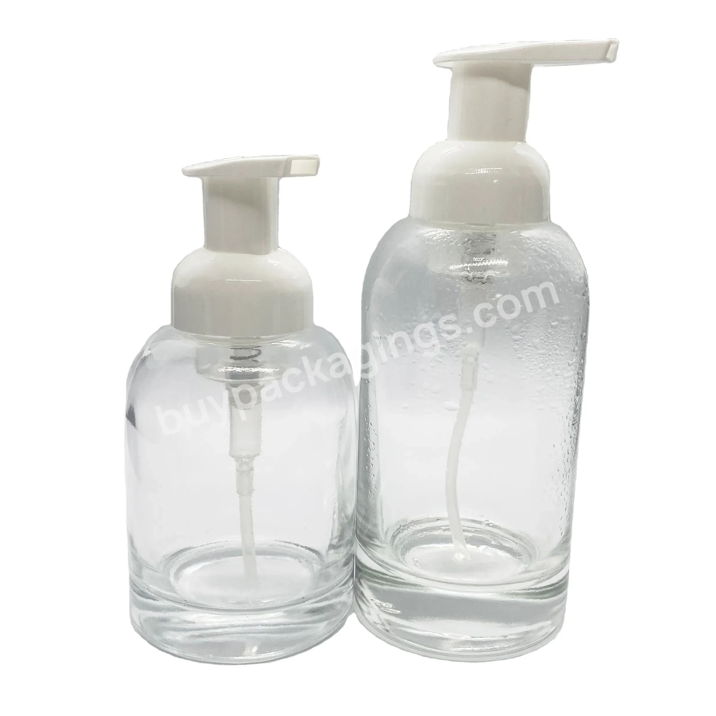 Wholesale Custom 250ml Empty Glass Bottle 40mm Neck Glass Foam Bottle Liquid Soap Hand Wash Sanitizer Dispenser Bottle