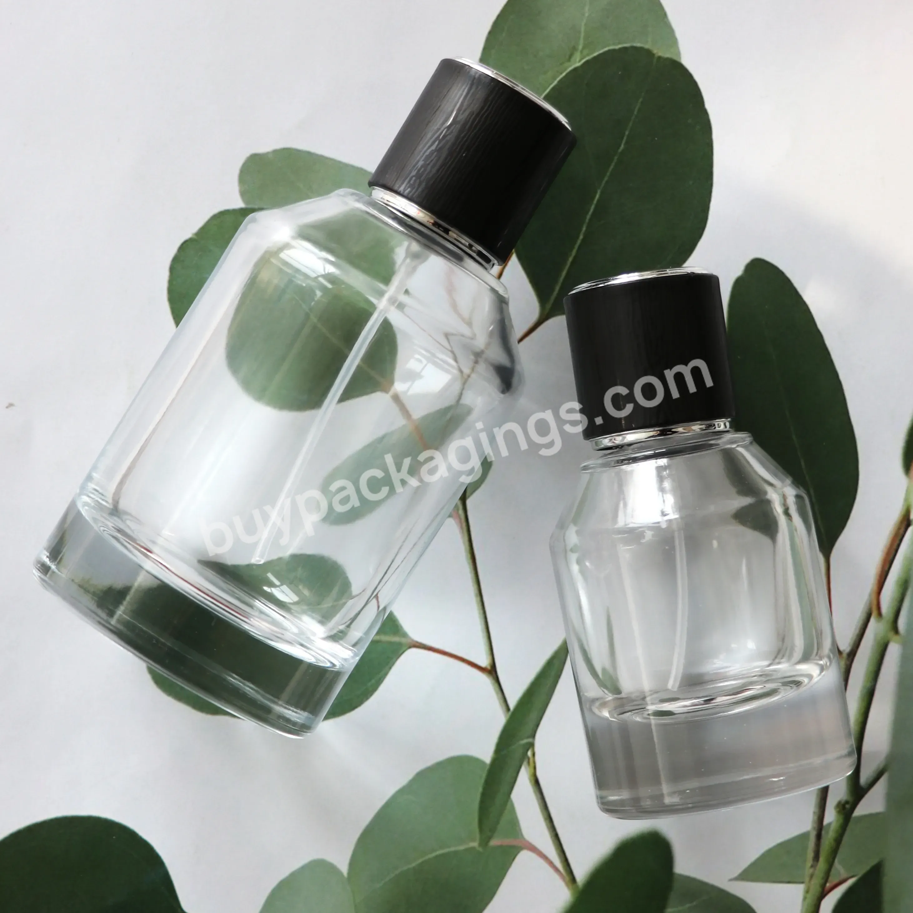 Wholesale Custom 30ml 50ml 100ml Oblique Shoulder Glass Spray Clear Empty Perfume Bottle