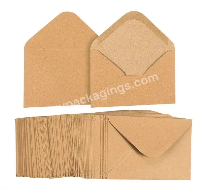 Wholesale Custom 4x6 Greeting Cards 100 Pack V Flap Brown Kraft Paper A6 Envelopes