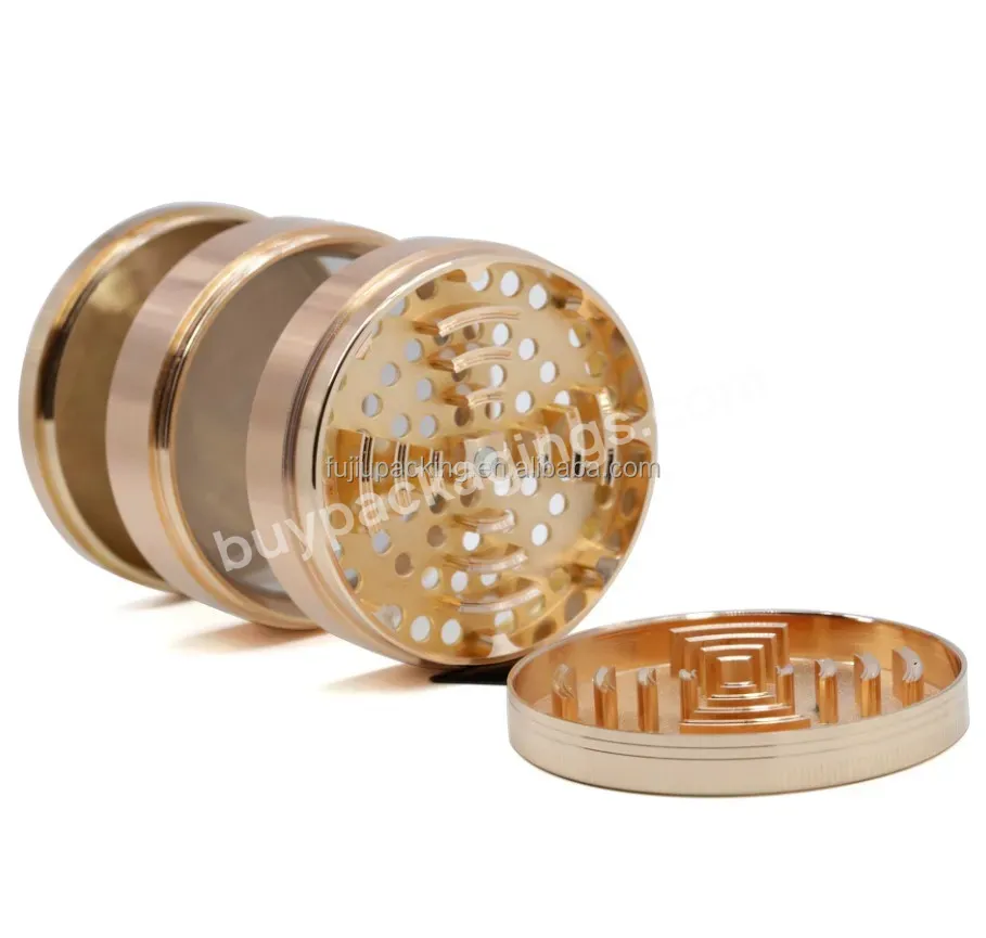 Wholesale Custom 55mm 62mm 75mm Alloy Aluminum Spice Herb Grinder Rose Gold 2.5 Inches Metal Non Stick Grinder For Herbs