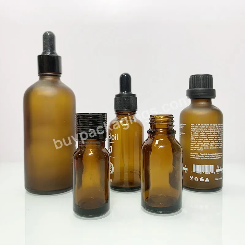 Wholesale Custom 5ml 10ml 15ml 20ml 30ml 50m 100ml Essential Oil Skincare Serum Cosmetic Amber Glass Dropper Bottle With Box