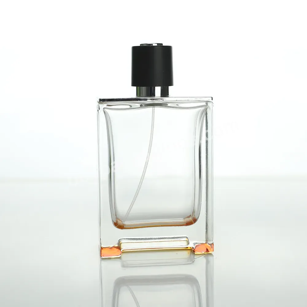 Wholesale Custom Affordable Hot Sale Clear Square Glass Perfume Bottles With Black Pump Cap