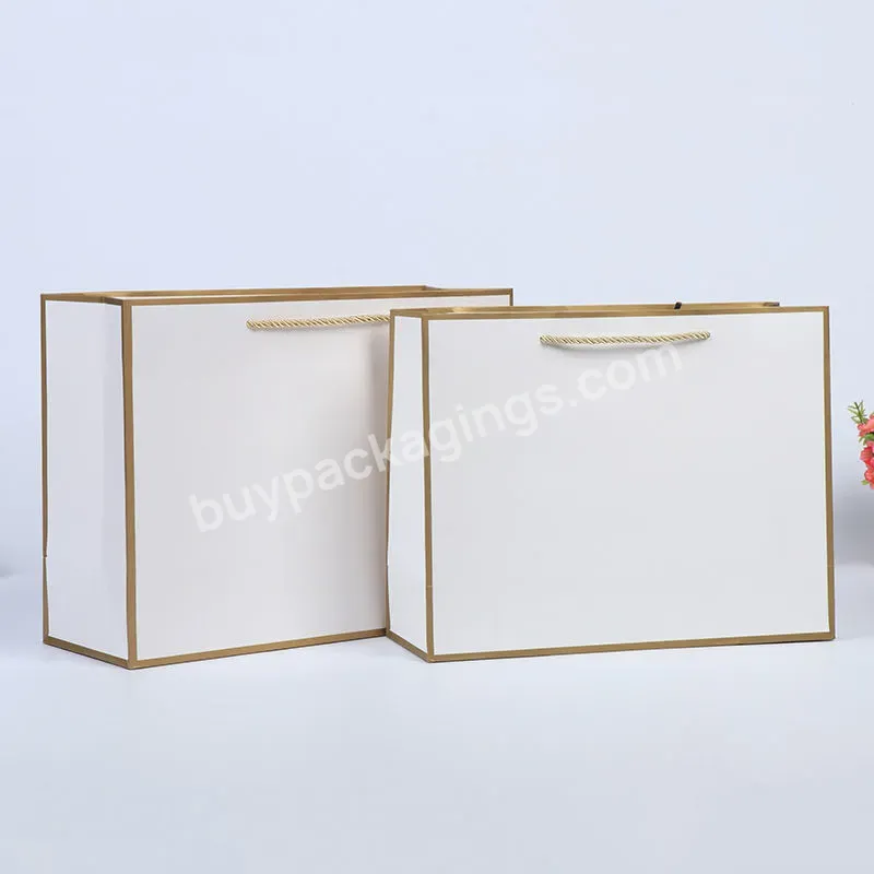 Wholesale Custom Big Gold White Shopping Luxury Shoes Craft Gift Kraft Paper Bags With Your Own Logo