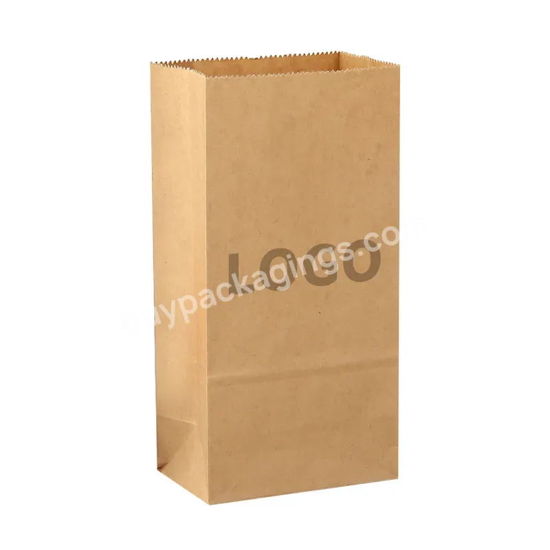 Wholesale Custom Bio Degradable Takeaway Grocery Fast Food Packaging Flat Bottom Brown White Kraft Bag Paper Bag Print With Logo