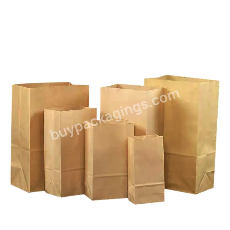 Wholesale Custom Bio Degradable Takeaway Grocery Fast Food Packaging Flat Bottom Brown White Kraft Bag Paper Bag Print With Logo