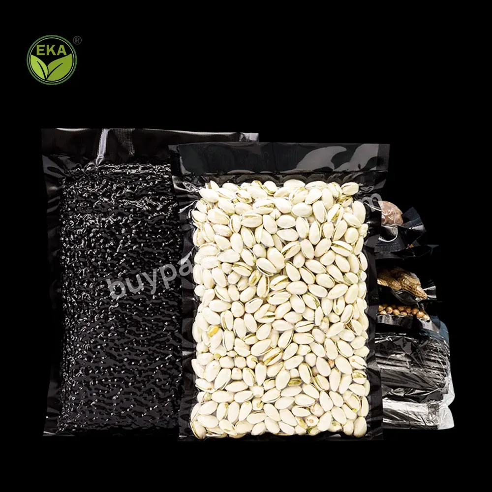 Wholesale Custom Black Pre Cut Meat Rice Frozen Food Storage Nylon Embossed Vaccum Storage Bags For Food