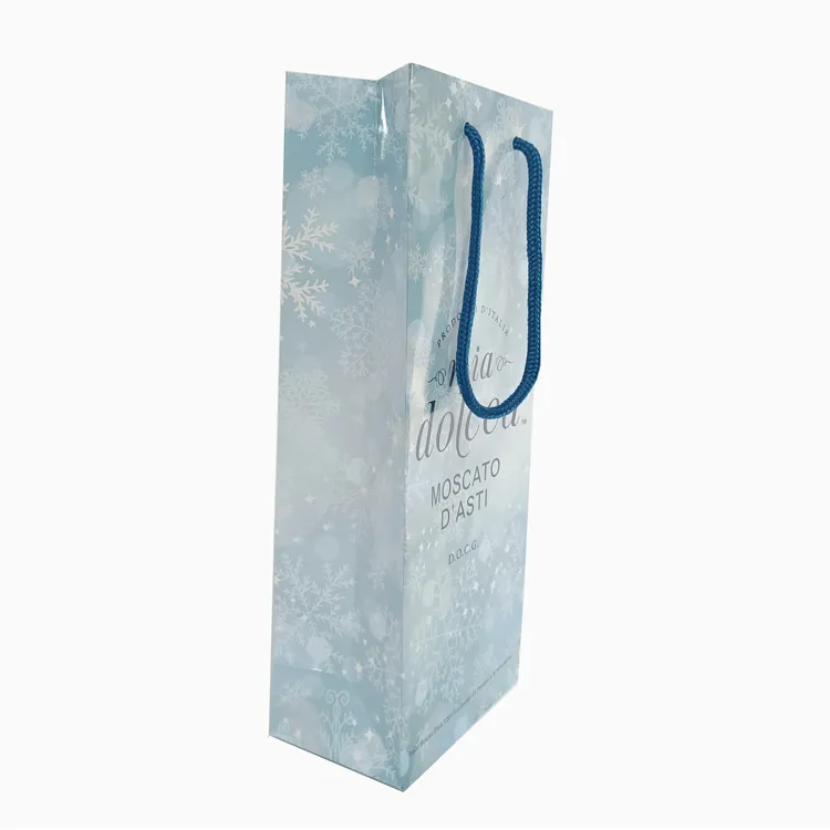 Wholesale Custom Bottle Wine Paper Carry bags with Logo Printing
