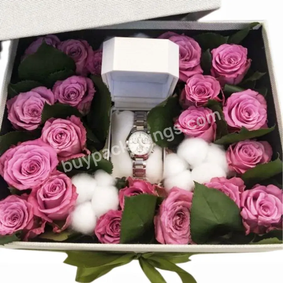 Wholesale Custom Box With Lids And Window Valentine's Day Mother's Day Rose Flower Gift Box