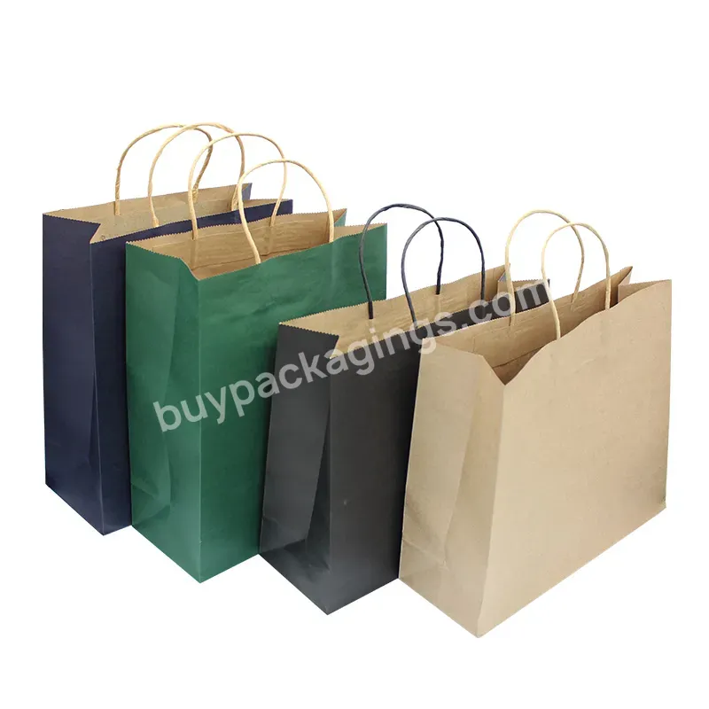 Wholesale Custom Brown Kraft Paper Bag Rts Shopping Bags With Logos