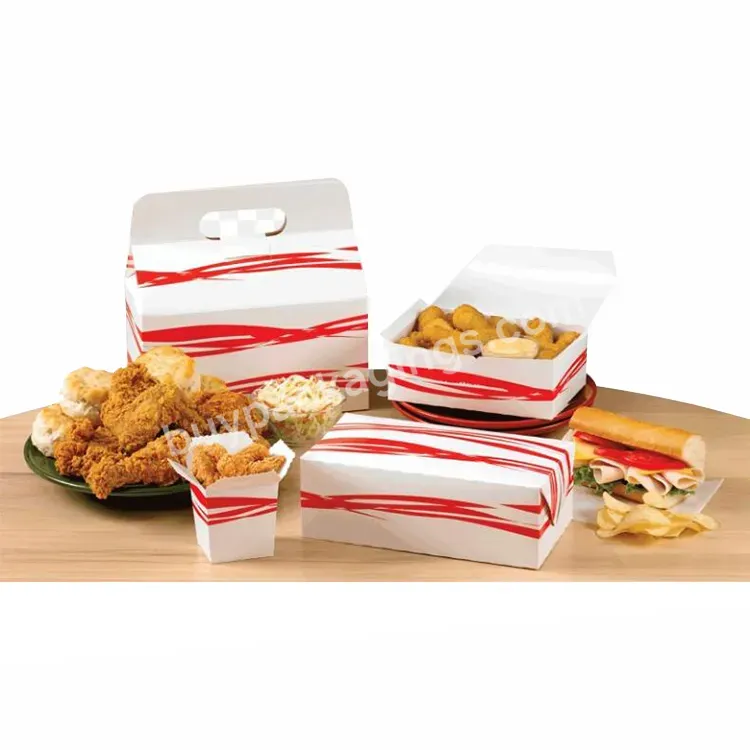 Wholesale Custom Carton To Go Fast Food Packaging Easy Foldable Fish Chips Burger French Fries Chicken Wing Paper Box