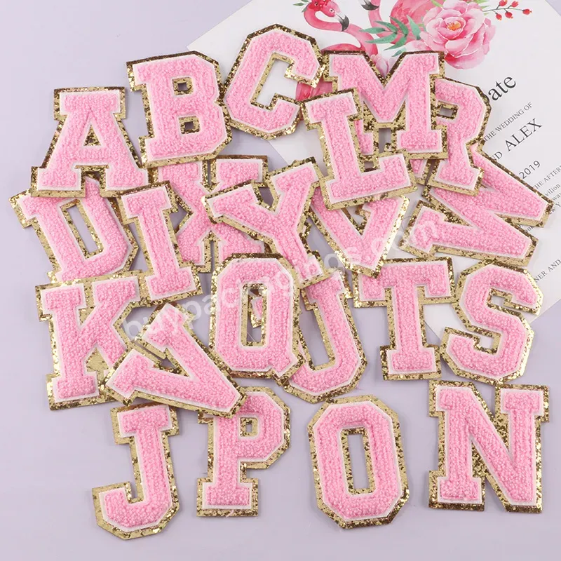 Wholesale Custom Chenille Letter Floral Iron On Alphabet Patches