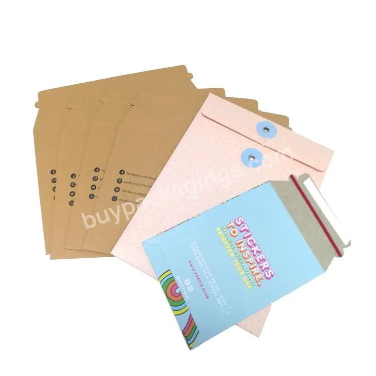 Wholesale custom clothing packaging selft adhesive cute craft paper envelope packaging
