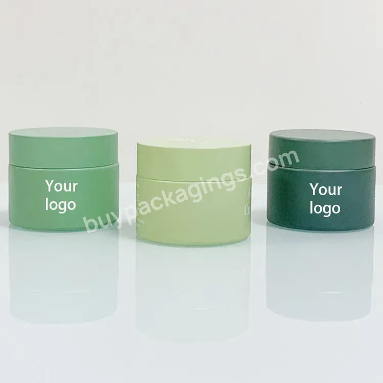 Wholesale Custom Color Eye Face Cream Frosted 50g Green Glass Cosmetic Jar Container With Plastic Metal Aluminium Lid