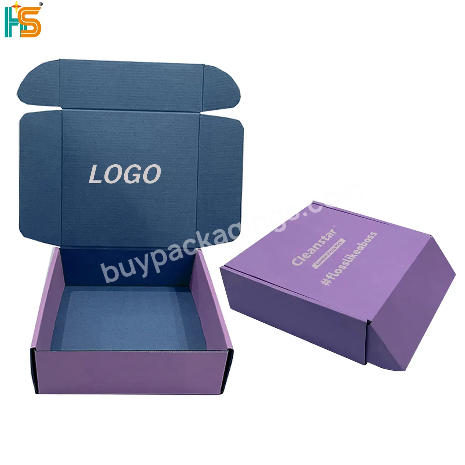 Wholesale Custom Corrugated Carton Box Packaging Mailer Custom Logo Purple Holographic Shipping Boxes For Shoes