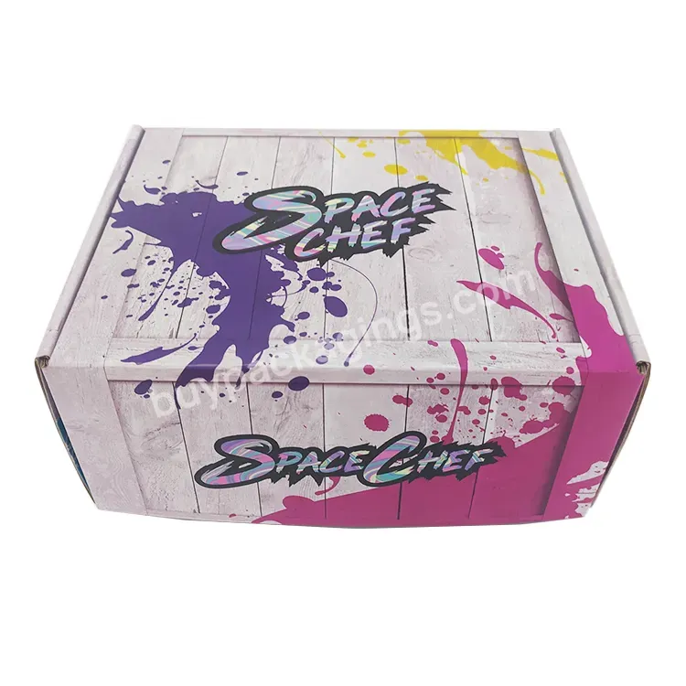 Wholesale Custom Corrugated Carton Box Packaging Mailer Custom Logo Purple Holographic Shipping Boxes For Shoes