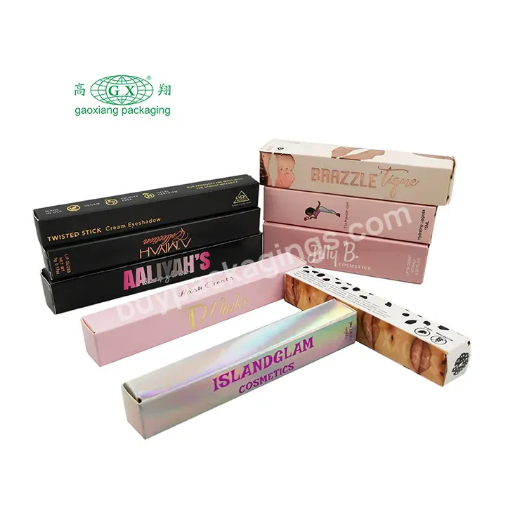 Wholesale Custom Embossed Logo Luxury Lipgloss Tube Packaging Paper Boxes