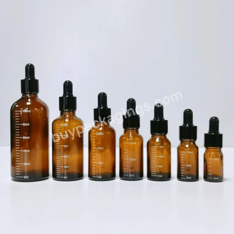 Wholesale Custom Essential Oil Dropper Bottle Cosmetic Glass 5ml 10ml 15ml 20ml 30ml 50ml 100ml Amber Screen Printing Bottle