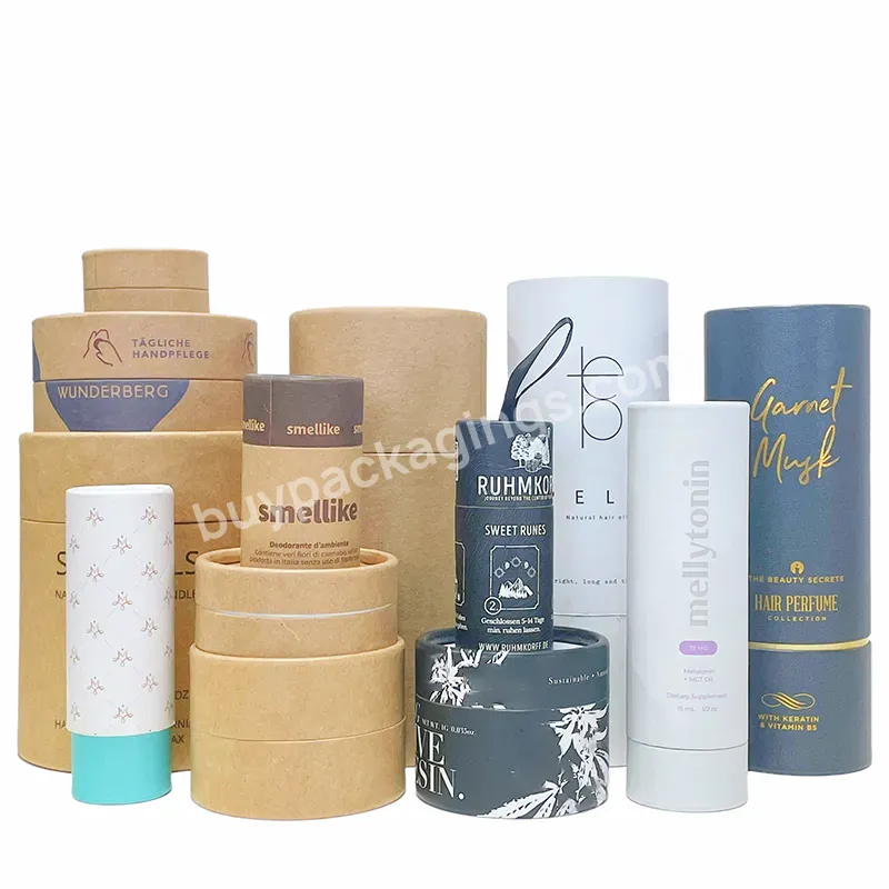 Wholesale Custom Fancy Logo Printed Kraft Paper Tube Box Paper Tube Packaging