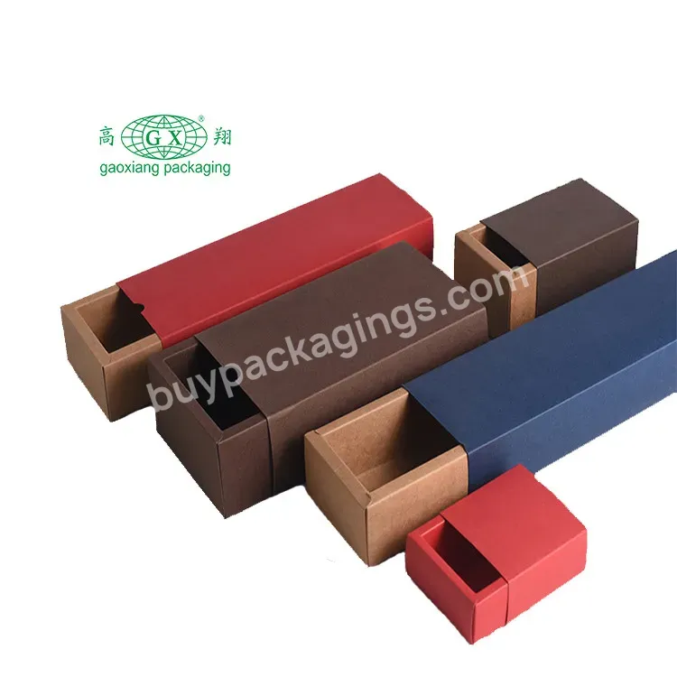 Wholesale Custom Foldable Sliding Rectangle Gift Coffee Mug Packaging Kraft Paper Box With Drawer Eco Packaging