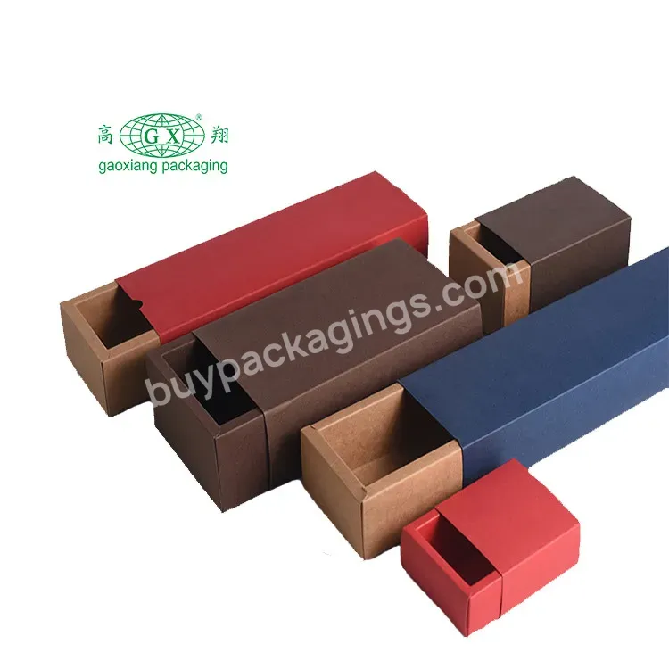 Wholesale Custom Foldable Sliding Rectangle Gift Packaging Kraft Paper Box With Drawer Eco Packaging