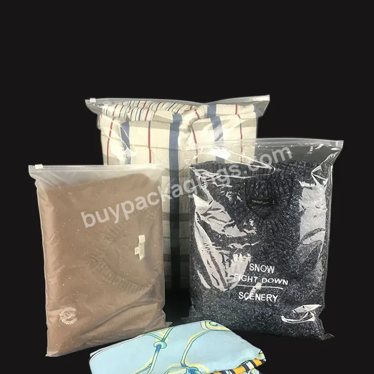Wholesale Custom Frosted Zip Lock Bags With Logo Clothing Packaging Pe Bag Printed Tshirt Plastic Poly Bag