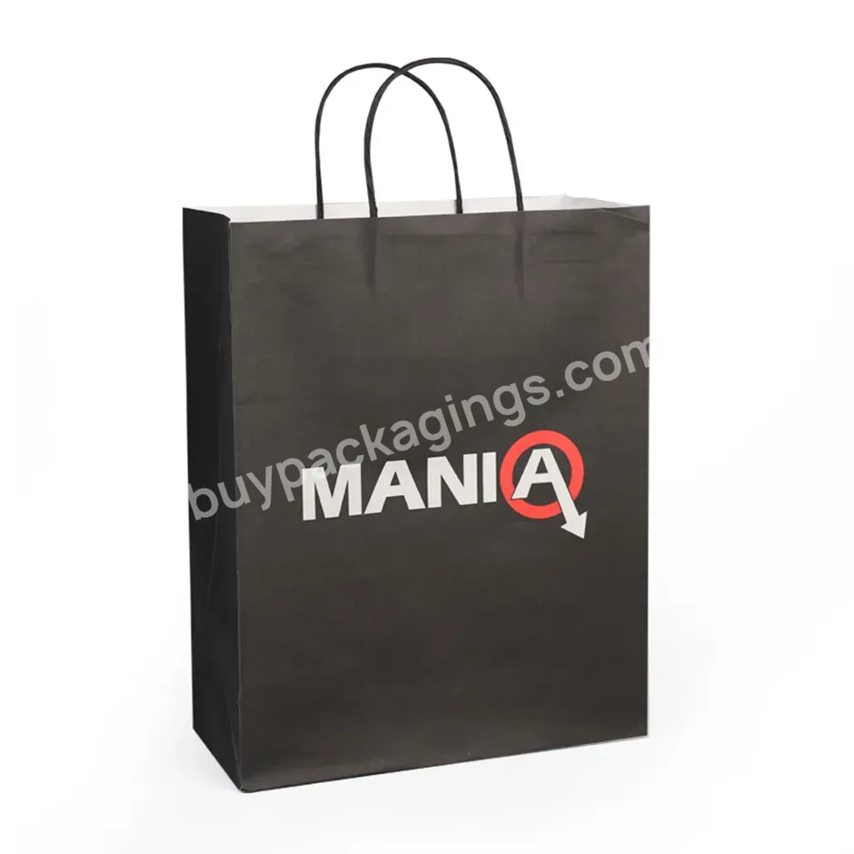 Wholesale Custom Gift Cheap Brown Craft Paper Shopping Carry Logos Bags With Outside Handles