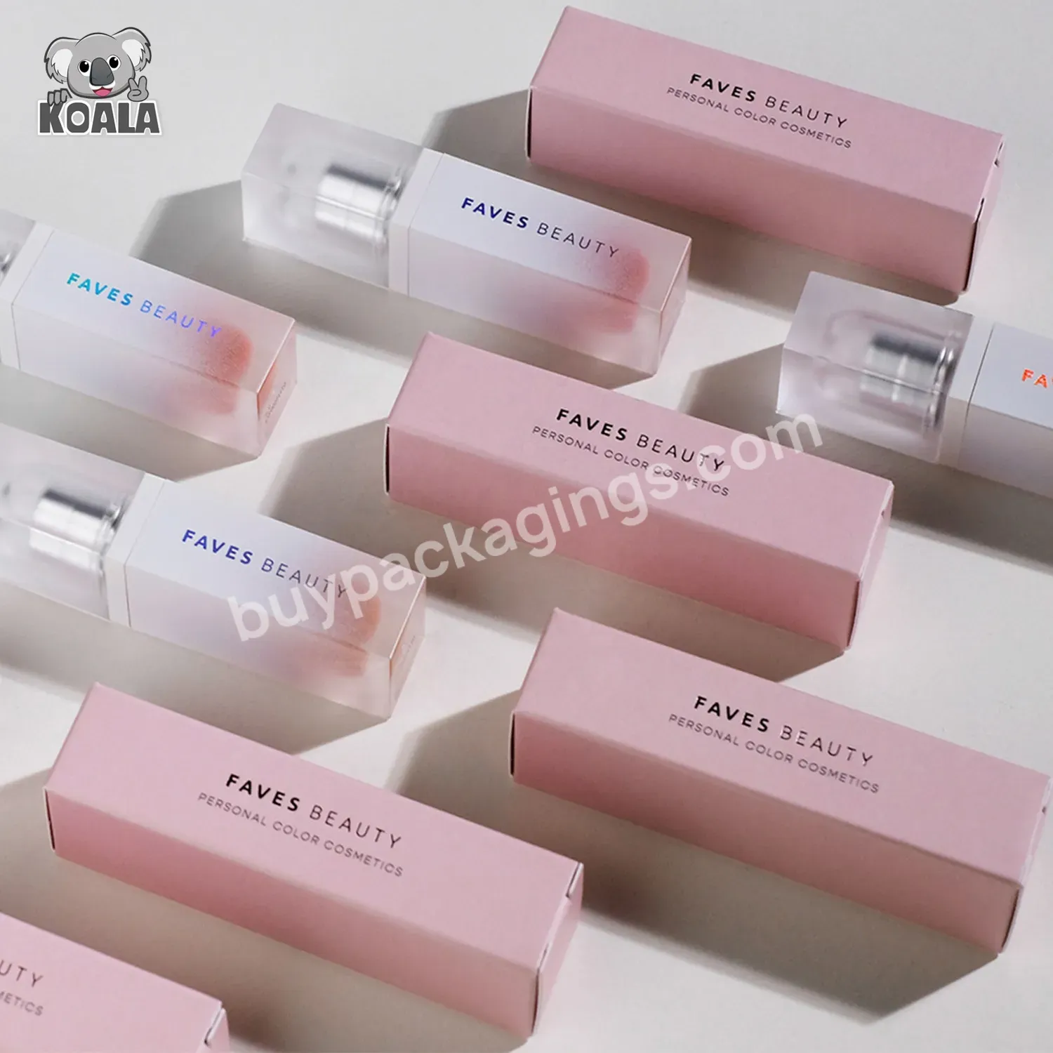 Wholesale Custom Good Quality Good Price Luxurious Beauty Pink Lipstick Lip Gloss Packaging Cosmetic Box