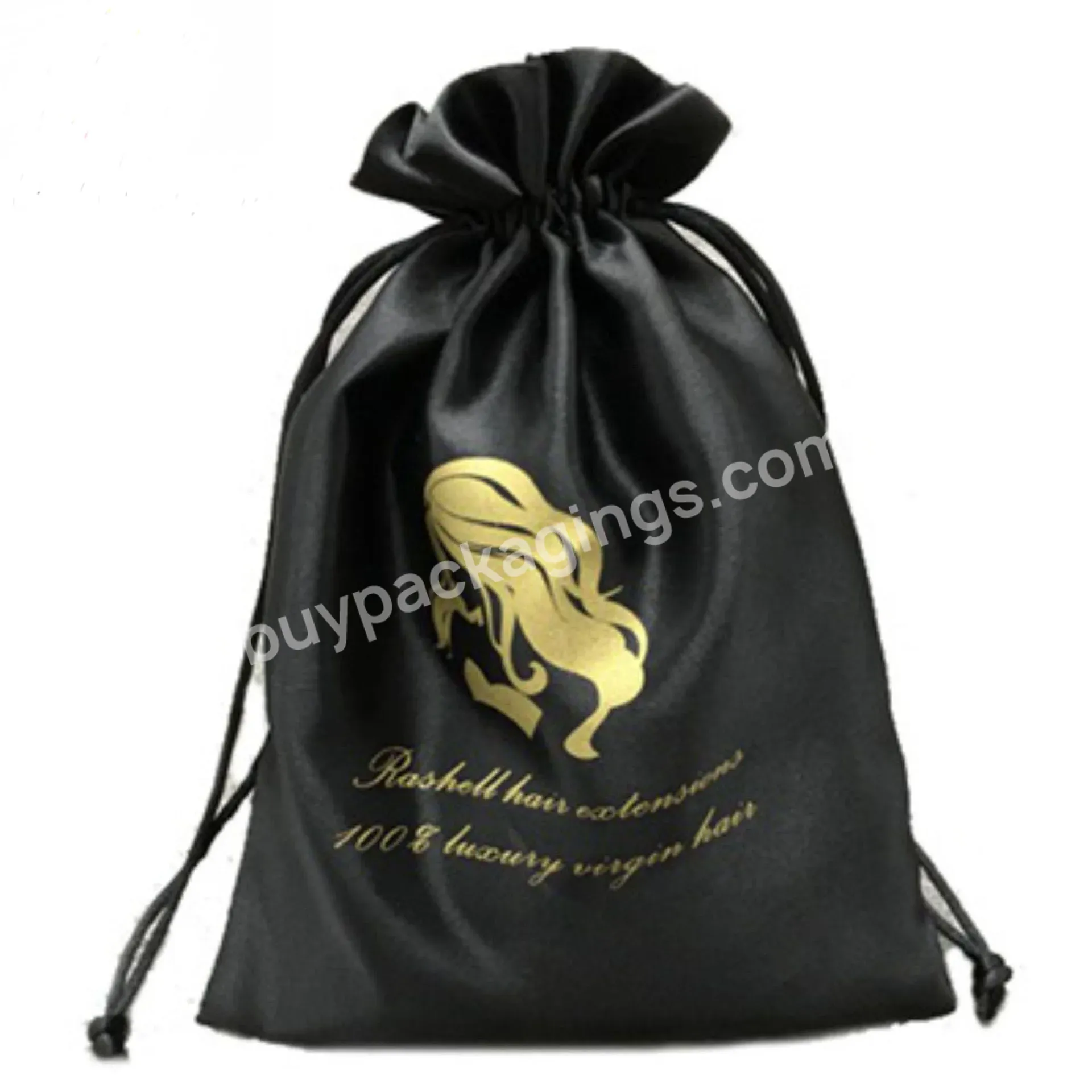 Wholesale Custom Hair Extension Storage Pouch Wig Packaging Bags Large Silk Satin Drawstring Hair Wig Bags With Logo Satin Pouch - Buy Silk Satin Drawstring Hair Wig Bags,Satin Pouch,Hair Extension Storage Pouch Wig Packaging Bags.