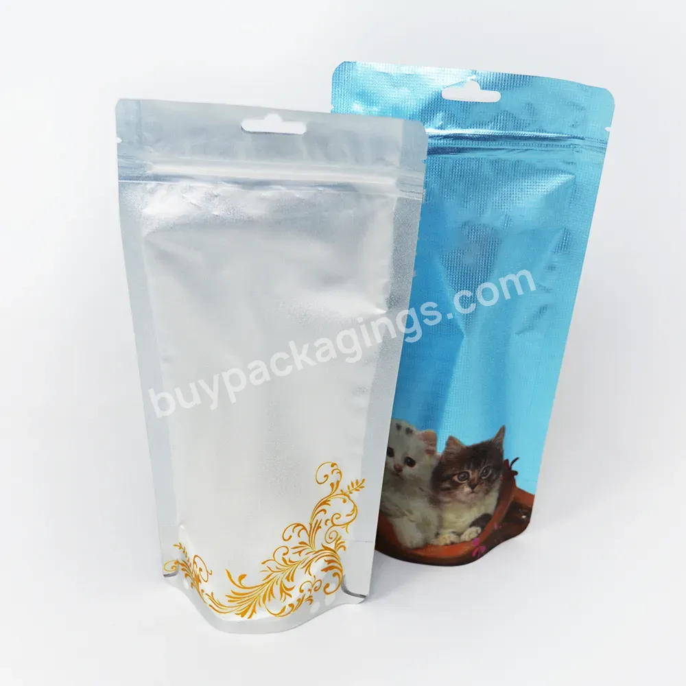 Wholesale Custom Hologram Pouch Foil Long Laser Holographic Animal Plastic For Brushed Film Nails Mylar Bag Stand Up Mylar Bags