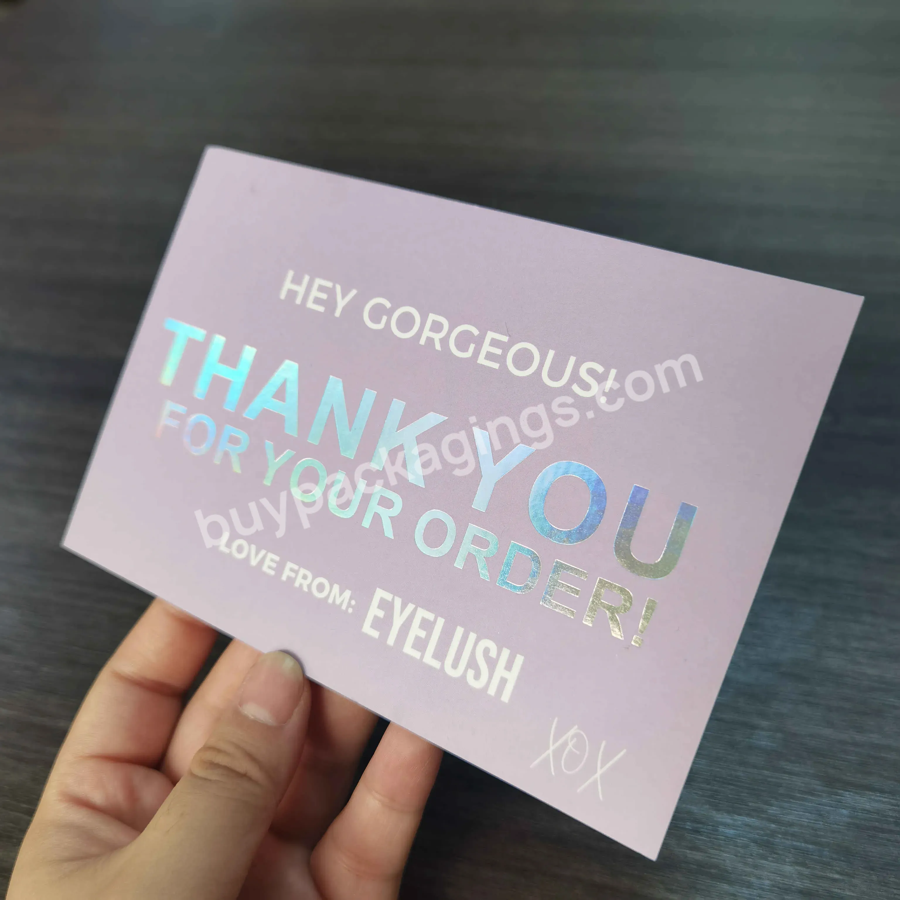 Wholesale Custom Holographic Design Business Greeting Card Rainbow Postcard Gift Thank You Cards