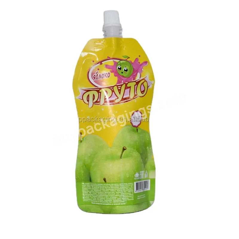 Wholesale Custom Juice Drink Stand Up Spout Pouch Bag Liquid Packaging Plastic Spout Pouches With Nozzle Spout Pouch Bag