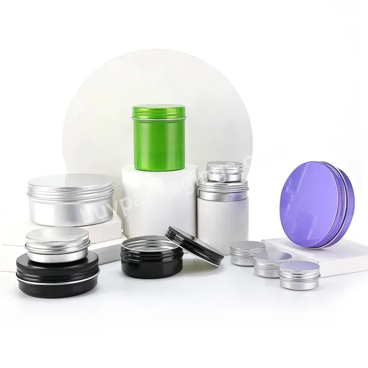 Wholesale Custom Label Printing Empty Luxury Body Face Cream Jar 10 G 200 G Cosmetic Metal Lid Can Packaging Flat Aluminium Tin