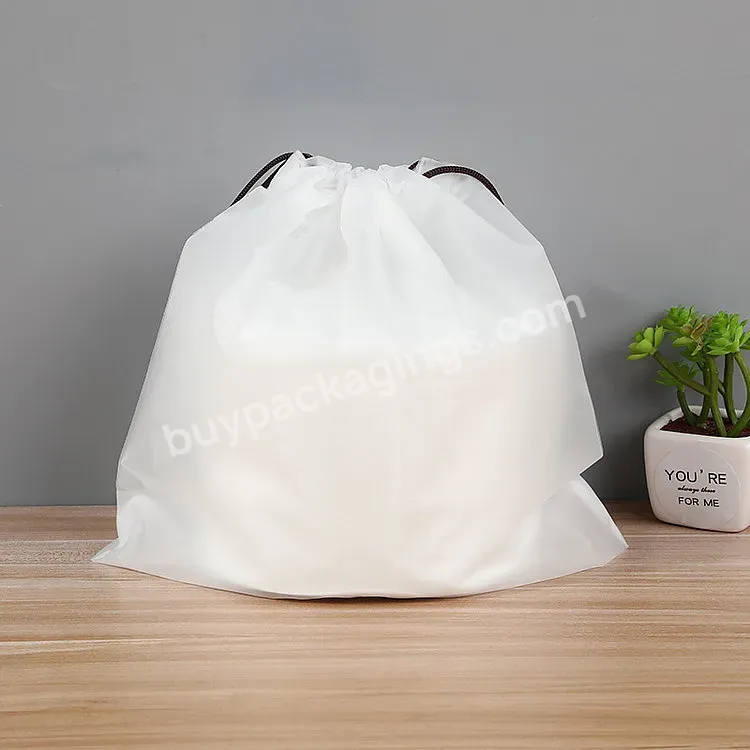Wholesale Custom Large Gift Cloth Plastic Drawstring Frosted Plastic Poly Drawstring Packaging Bags