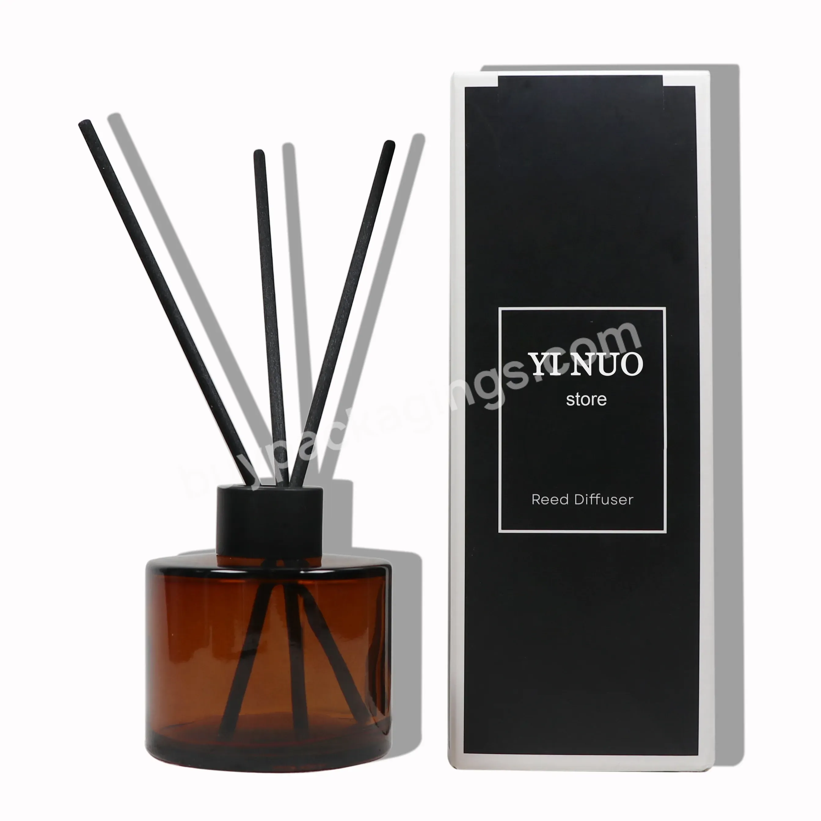 Wholesale Custom Logo 150ml Empty Luxury Aroma Reed Oil Perfume Diffuser Amber Glass Bottle With Gift Box