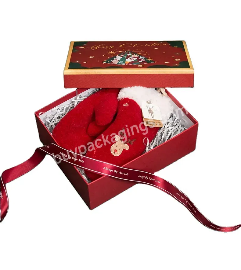 Wholesale Custom Logo 2021 Large Christmas Packaging Gloves Paper Boxes Merry Christmas Gift Box