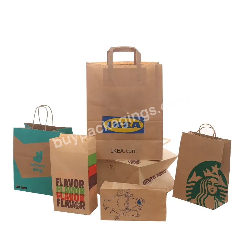 Wholesale Custom Logo Black Brown Clothing Shoes Shopping Gift Paper Bag With Handle