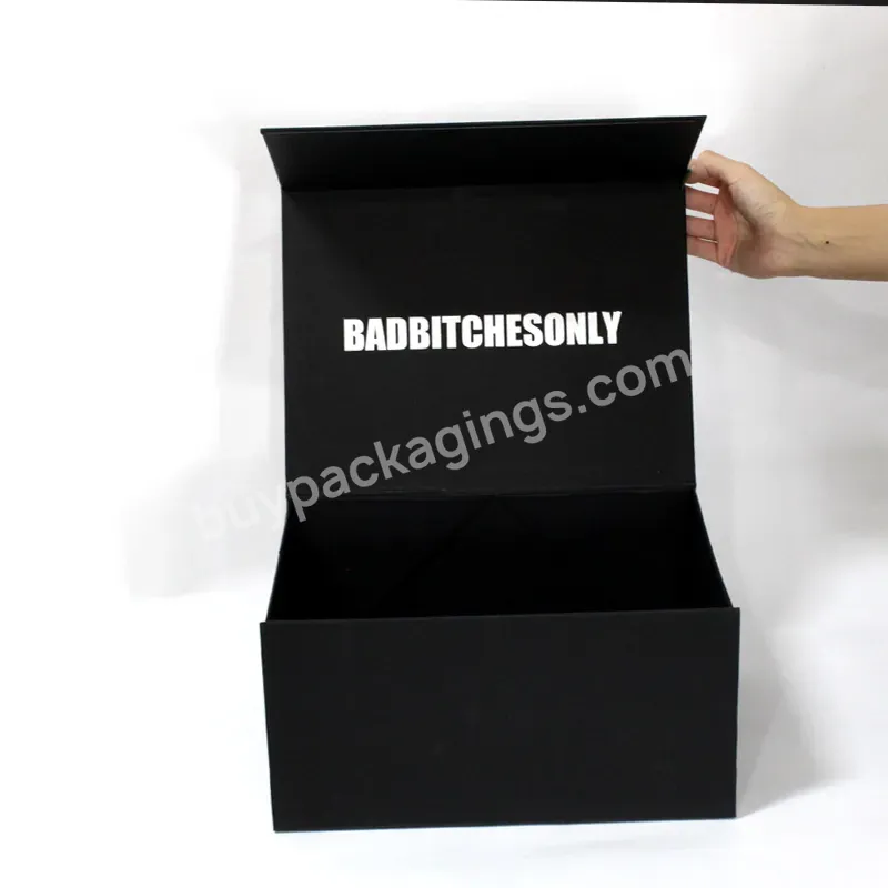 Wholesale Custom Logo Black Foldable Gift Box Uv Printing Hot Stamping Design Packaging Paper Gift Box